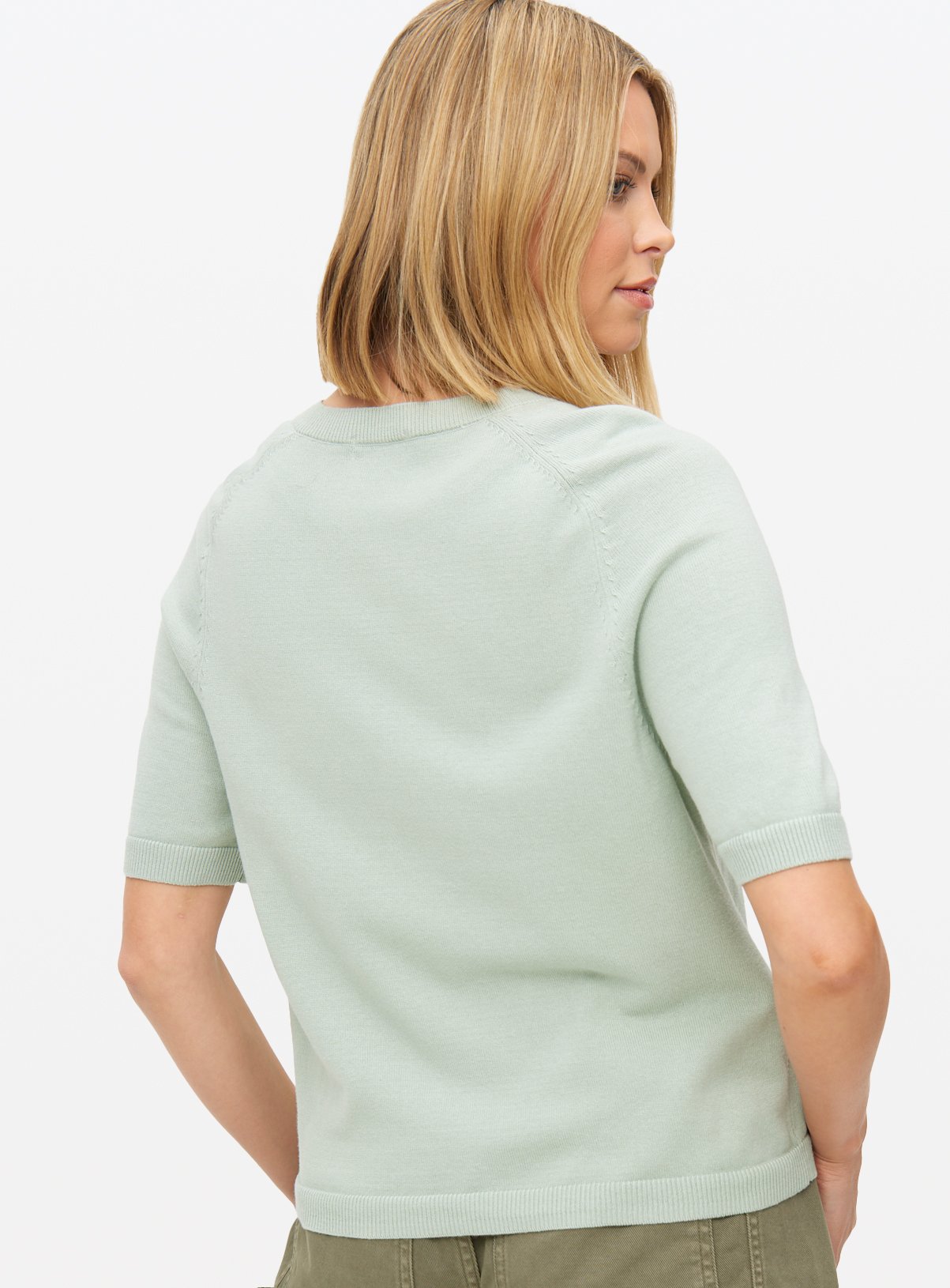 Pale Green Raglan Short Sleeve Cardigan 18 - Image 4 thumbnail